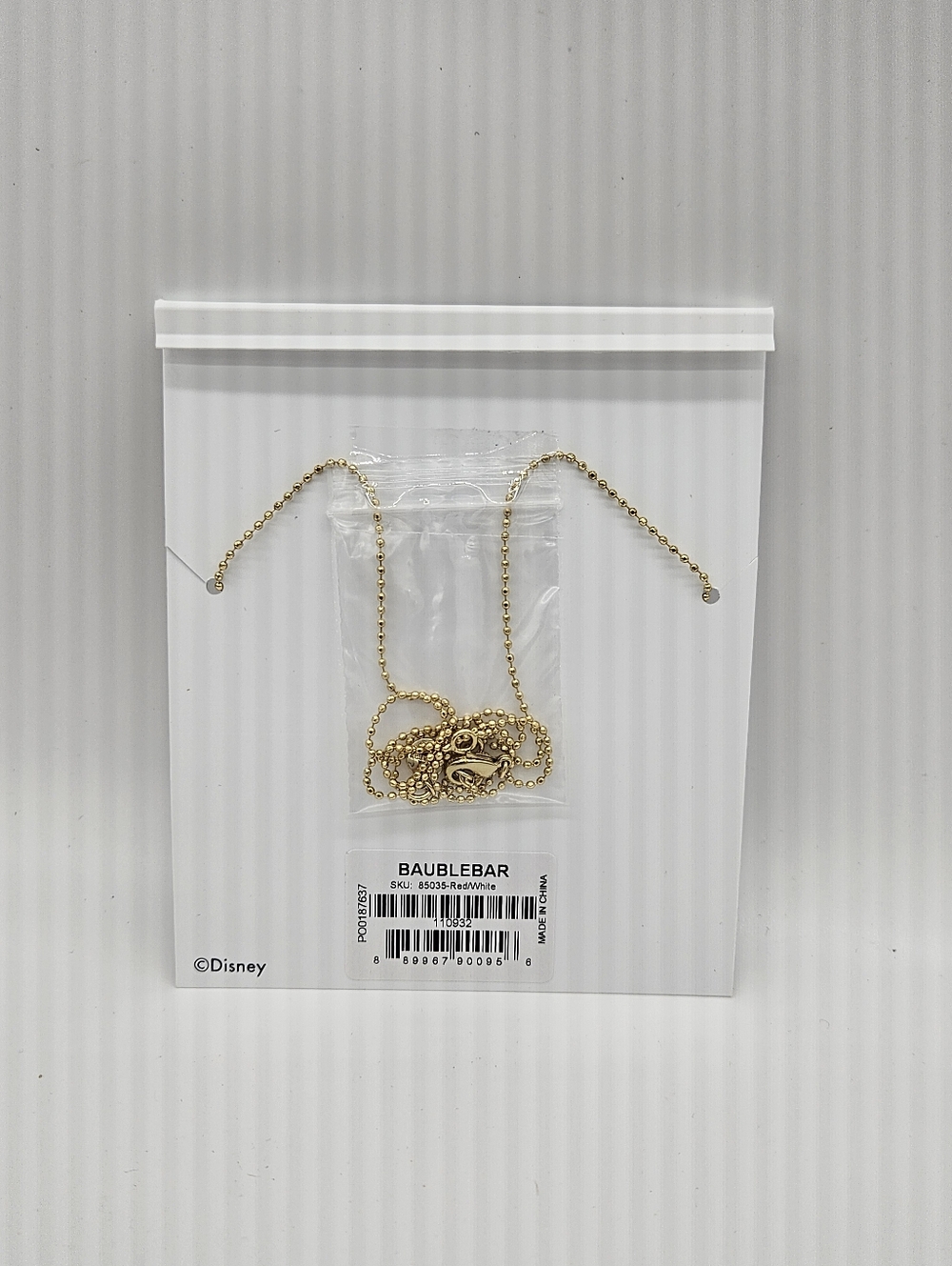 Disney x BaubleBar Santa Mickey Pendant Necklace - Red, Gold, Black, White - Picture 3 of 4